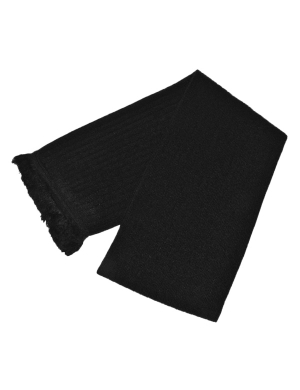 Ribbed Knitted Scarf - Black